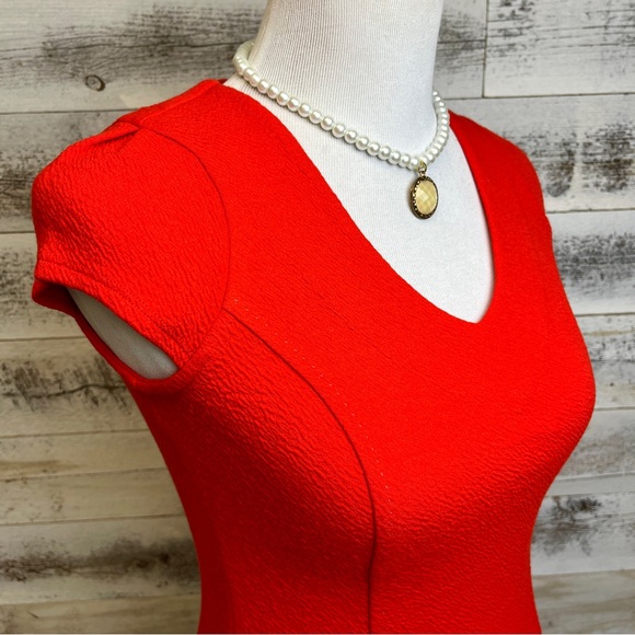 Anthropologie 9H15 STCL Red Stretch Top Size XXS V-Neck Waffled Fitted Retro Top - Picture 8 of 12